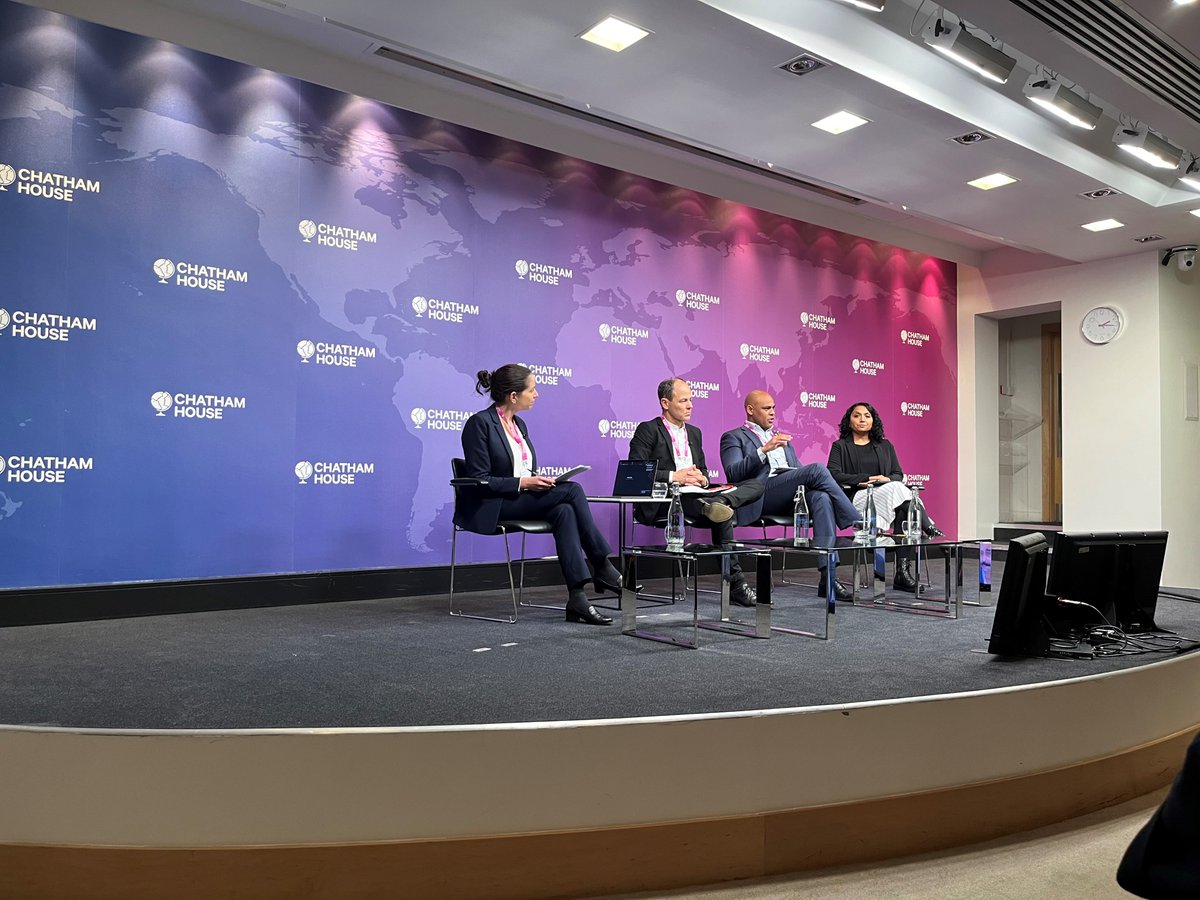 CDP's tweet photo. Our Global Director of Cities, States and Regions @MaiaKutner chaired a panel on empowering #subnational leaders in #ClimateAction at this week’s @ChathamHouse #CHClimate Conference.
Huge thanks to @patel_champa @MarvinJRees @Atiq4Dhaka and Sean Lockie of @ArupUK for a fascinating and dynamic conversation covering everything from public private partnerships to climate action in Bristol, Bangladesh and states and regions!