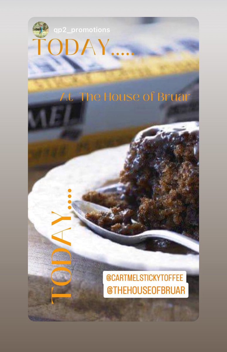 CartmelSticky's tweet photo. Today, Friday 3rd November we are sharing @CartmelSticky #PuddingLove with our friends @TheHouseofBruar
Pop along and say hi to Irene @qp2promotions and enjoy a sample of our Sticky Toffee Pudding https://t.co/1Qmjf6TZ3G