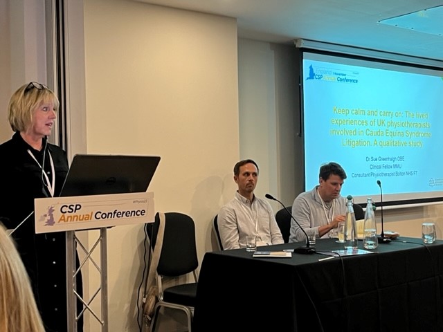 MMUPhysio_Res's tweet photo. @sue_greenhalgh presenting their @thecsp CT funded qualitative study on Cauda Equina Syndrome &amp; Litigation at #Physio23
@CES_MMU https://t.co/BQ8rI3apzL