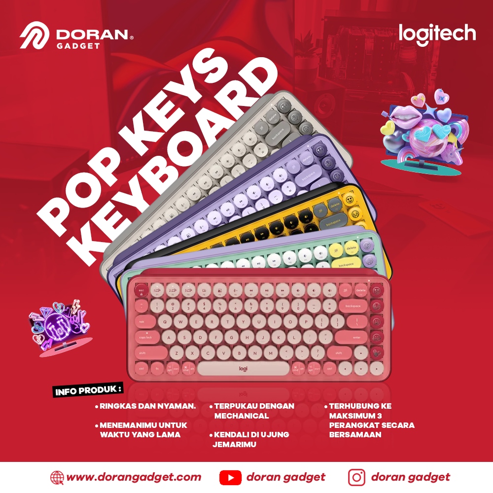 dorangadgetid's tweet photo. POP KEYS adalah keyboard mekanikal nirkabel dari Logitech yang hadir dengan desain unik dan fitur yang menarik.
POP KEYS adalah pilihan yang tepat untuk Anda yang mencari keyboard mekanikal yang stylish dan fungsional.🤩
#DoranGadget #POPKEYS #Logitech #keyboard https://t.co/Hef98PAomA