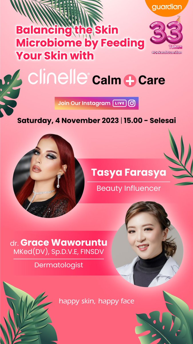 Guys ada promo clinelle di Guardian sampe tgl 5 November nanti lohh. Kalian bisa dapetin free skincheck, free sample, Buy2Get1 all item dan hadiah spesial.

Terus nanti di tanggal 4 November akan ada Talkshow dengan mamah ayang Tasya Farasya juga! 

Infonya cek disini yaaa~