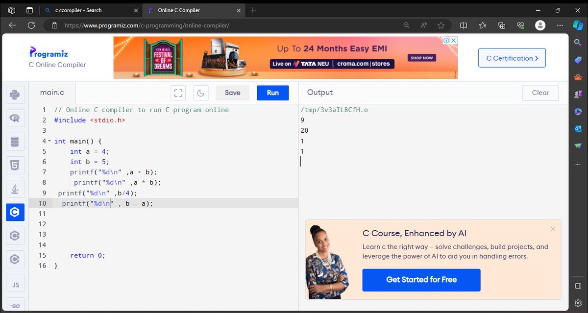 Kadirkhanoffic1's tweet image. practicing arithmetic operators 
day 15 0f #15daysofcode