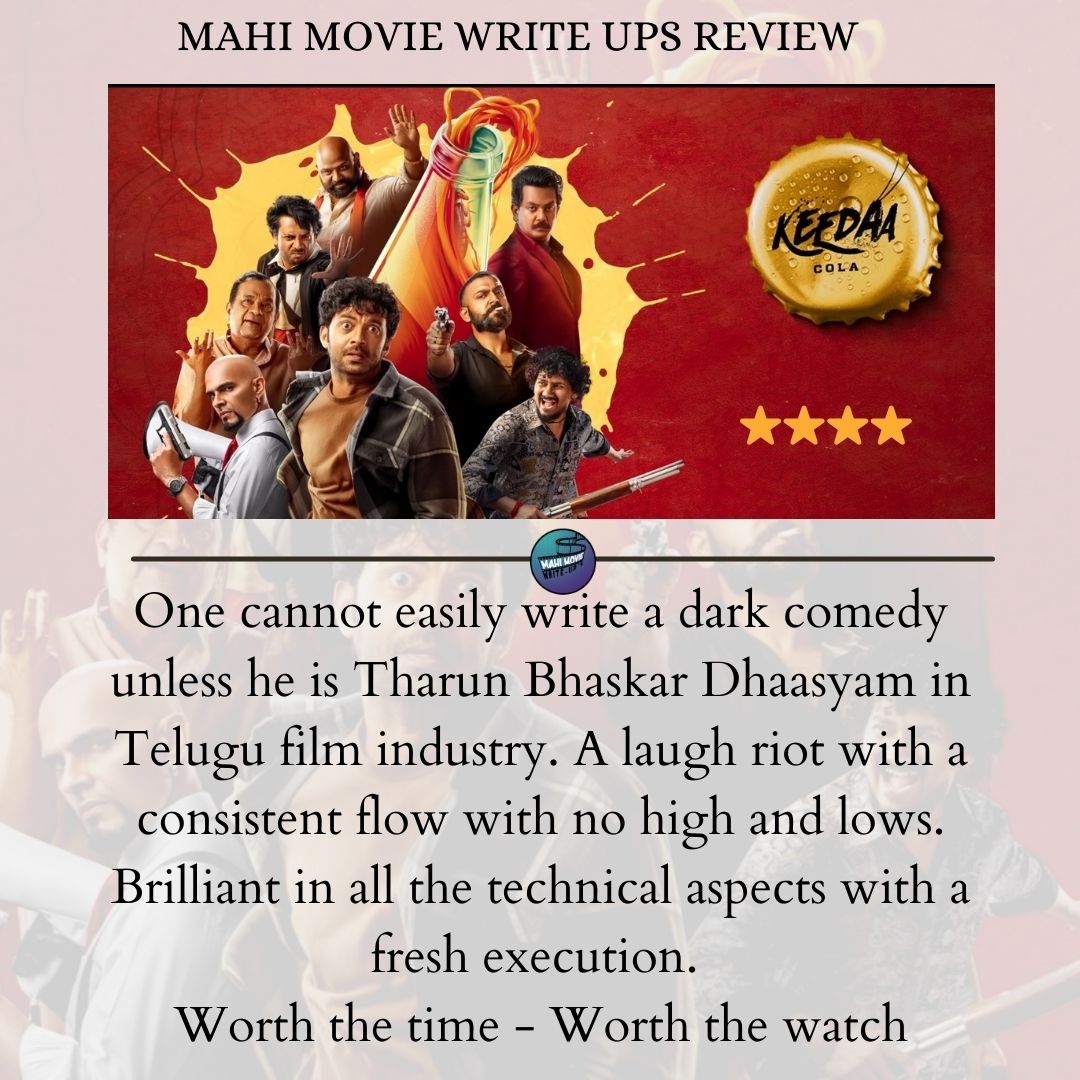 MahiMVWriteups's tweet photo. Worth the Hype - Worth The Time - Worth The Watch 🙌 @tharunbhascker 
#keedaacola #keedacolareview #tharunbhascker https://t.co/j9PXPb2JbU