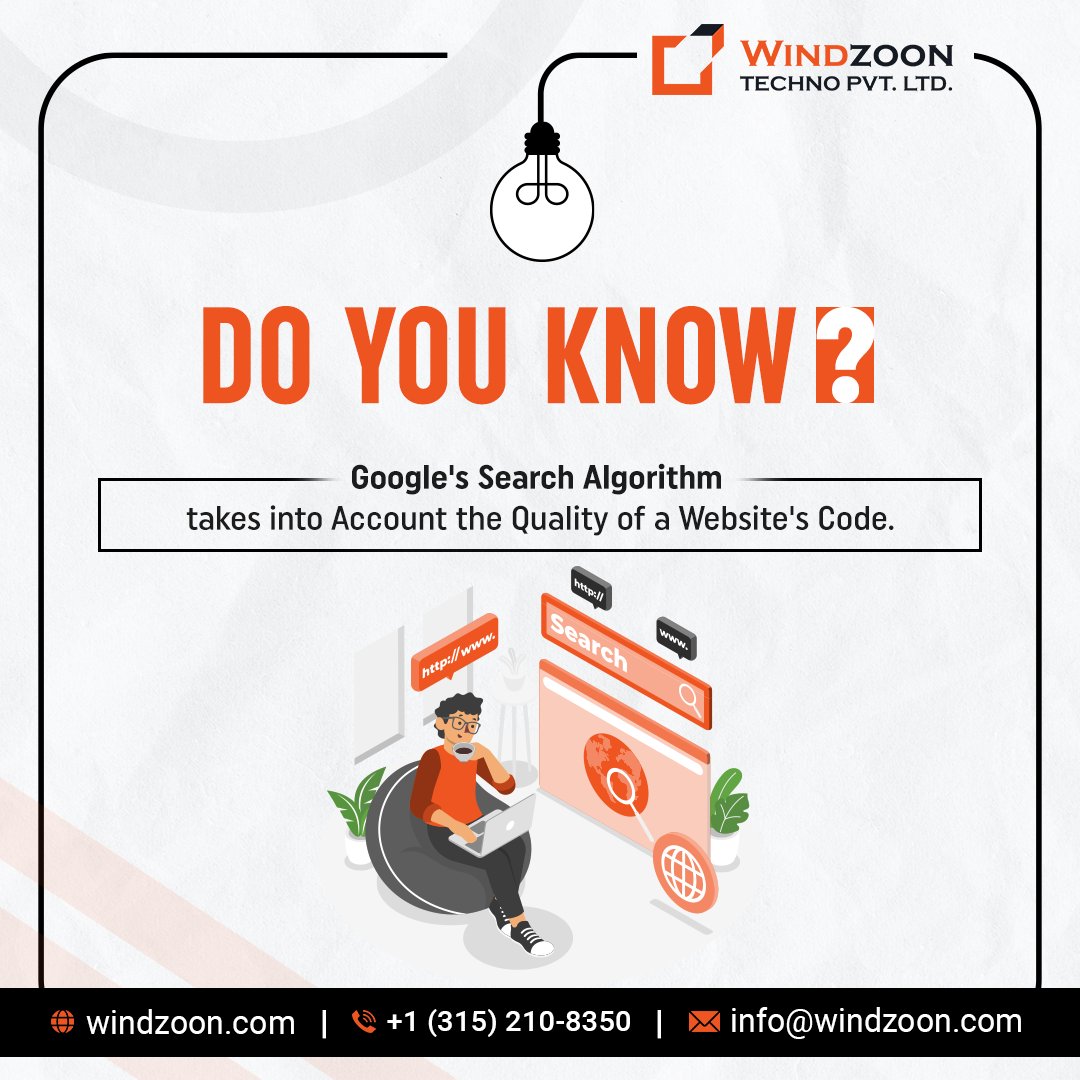 windzoon's tweet photo. Google's search algorithm does take into account the quality of a website's code.

It is important to have a well-coded website if you want to rank well in Google search results.

#Windzoon #TechFact #GoogleSearch #SERP #GoogleAlgorithm #Website #WebsiteCode #CodingFacts https://t.co/aPLMSabgbK