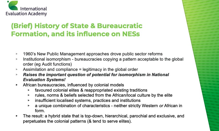 iangoldmansa's tweet photo. @IEAc_Eval @CandiceMorkel @ScottChaplowe @DEval_Institute @GEI_GlobalEval @ReLAC_eval @tweet_afrea @EES_Eval @APEAeval @SAMEA_ZA @IDEASEval @ClimateZA @DpmeOfficial @Thokozileglenda @ClearEdoe @CLEARAA1 @ClearFA_CESAG @Clear_Lac @fgv_clear @candicemorkel presented the analytical framework we are building for looking at national #evaluation systems based on social-ecological systems, decolonisation and new #institutionalism. @IEAc_Eval webinar on decolonising national evaluation systems. https://t.co/IxdlDVI4Wt