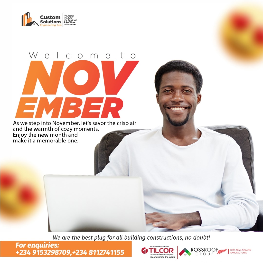 Customsolutng's tweet photo. November is here and we are ready to build your dreams! Whether you need a new home, office, or renovation, we have the skills and experience to make it happen.

Contact us today for a free quote and let us show you why we are the best construction company in town. https://t.co/ewhpGeqn1k