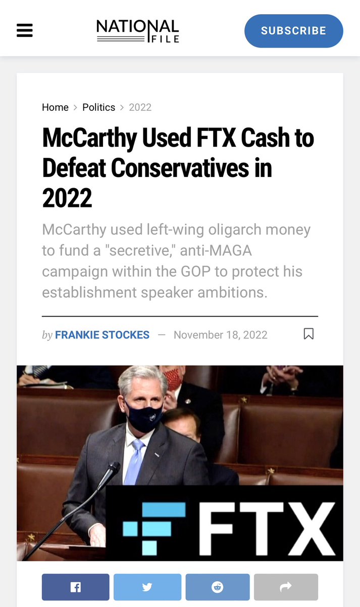 LauraLoomer's tweet photo. Republicans took money from Sam Bankman Fried too. 

Especially @SpeakerMcCarthy. 

McCarthy belongs in a jail cell with Sam Bankman Fried. 

McCarthy used FTX illegally as a dark money opp to attack me when I ran for Congress. 

FTX was used to steal my election in 2022. 

I hate Kevin McCarthy with a passion. He belongs in hell. 

https://t.co/W9fNJvwdIg