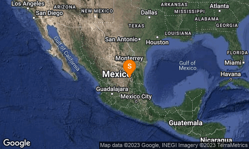 SISMO Magnitud 4.1 Loc  52 km al SURESTE de MATEHUALA, SLP 02/11/23 23:05:38 Lat 23.30 Lon -100.31 Pf 11 km
