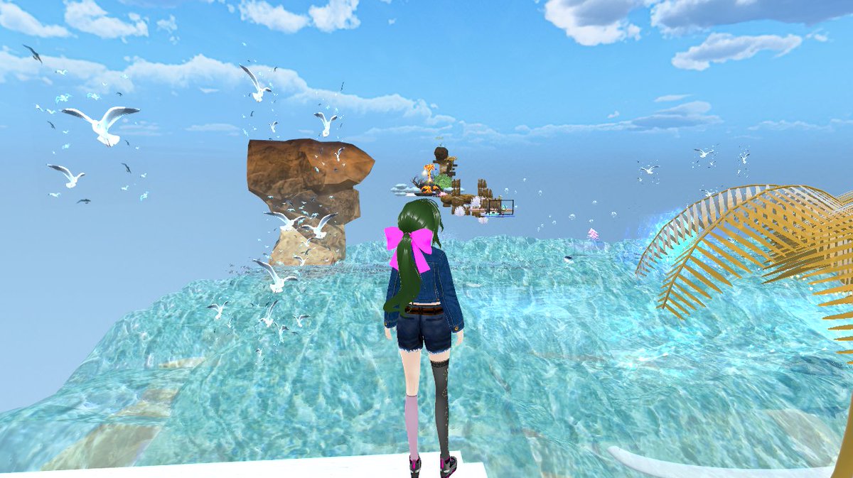 Haruno__Ohka's tweet photo. #cluster #TLEワールドクラフト #TLEworld
TLEさんの最新ワールドにお邪魔しました
ピザハウスのある海岸から見える向こう岸は鬼ヶ島?
あぁ、カレーを作ってるんですね
ここからの出前は空中ダイブで急行かな
とりあえずGOAL🤗 https://t.co/PIqOYdjQq9