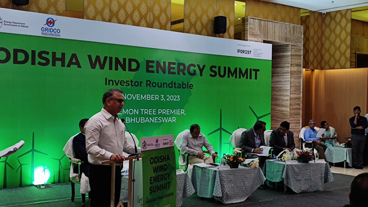 iForestGlobal's tweet image. The #Odisha Wind Energy Summit was inaugurated by @vishaldevk IAS, Principal Secretary @FdOdisha who highlighted that #Odisha will offer a feed-in-tariff to the first 500 MW #windprojects to guarantee power sales. Private developers will be allocated projects of 50 MW each.