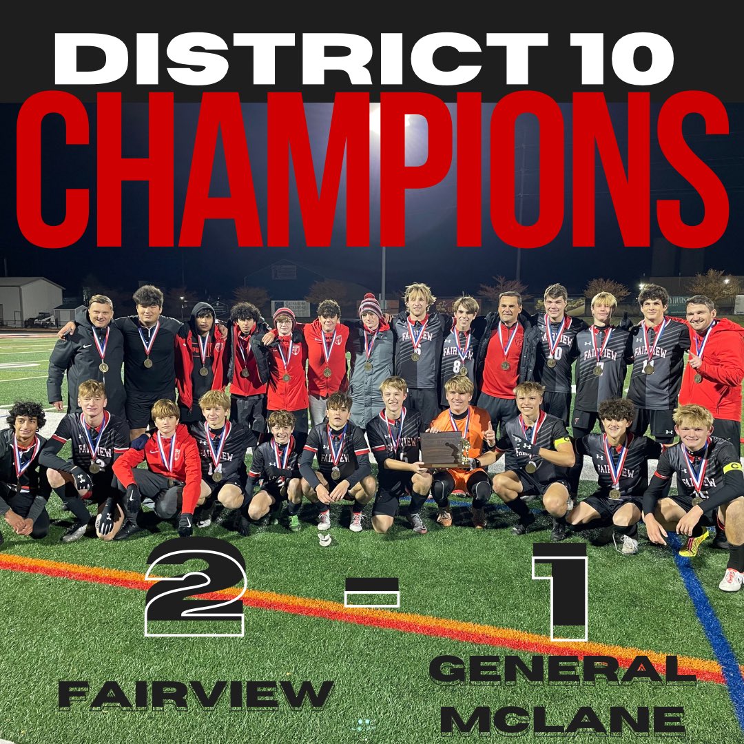 fsd_soccer's tweet photo. Congratulations to our Varsity Boys team on their 2-1 win over General McLane tonight in the AA District 10 Finals! #defendtheview https://t.co/qibl04G0aB