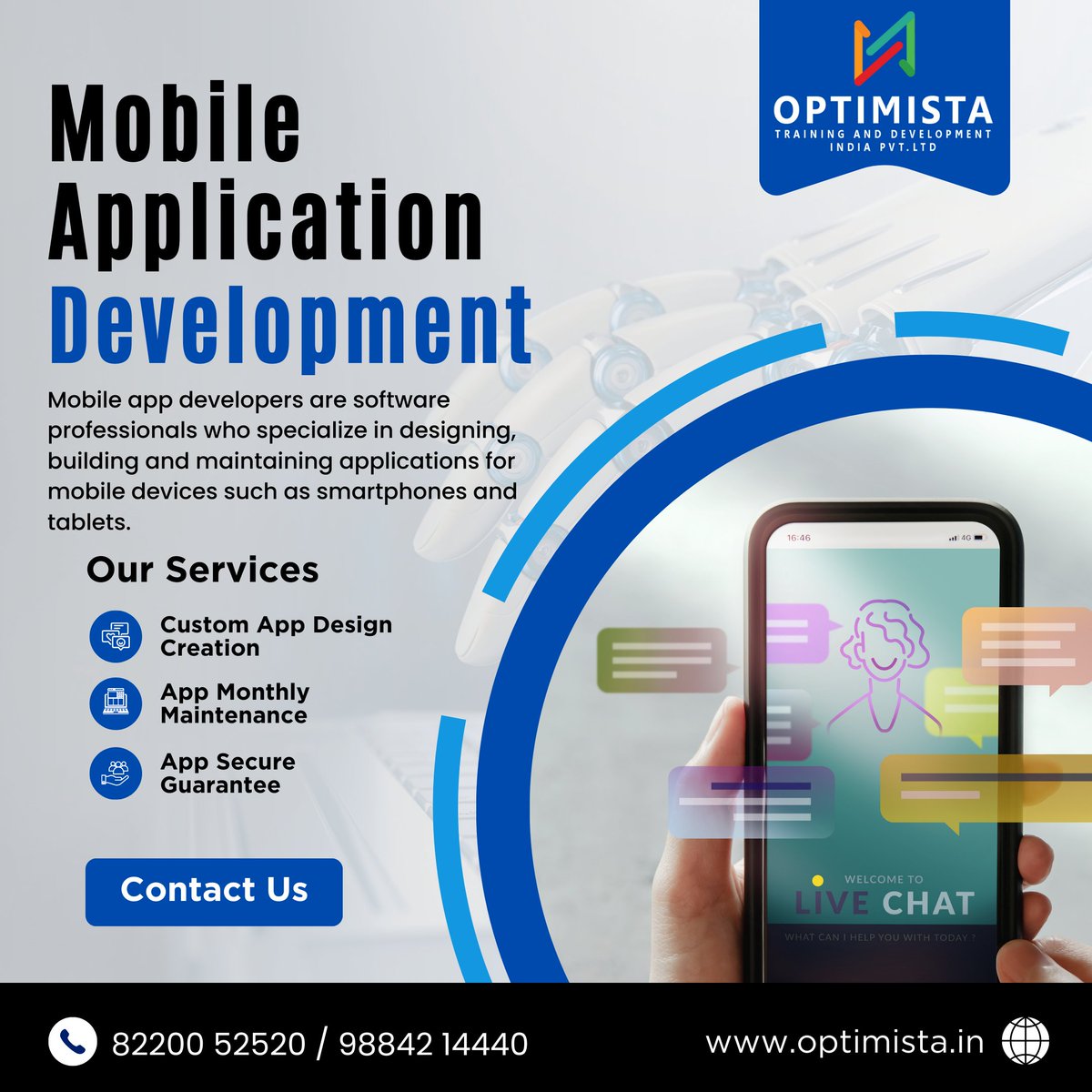 optimista legalservices (@olegalservices) on Twitter photo π± Turn your ideas into apps with Optimista.in in Chennai. Explore now at optimista.in and get ahead in the mobile game. Contact: varada@optimista.in or call +91 82200 52520. #MobileAppDevelopment #ChennaiTech π± Turn your ideas into apps with Optimista.in in Chennai. Explore now at optimista.in and get ahead in the mobile game. Contact: varada@optimista.in or call +91 82200 52520. #MobileAppDevelopment #ChennaiTech