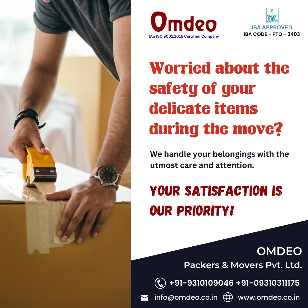 Delicate items are more than objects; they're cherished memories. With Omdeo, you can rest assured that your fragile possessions are handled with utmost care, ensuring they arrive at your new home safe and sound. 

#packersandmovers #packersandmoversservice #packersandmoversindia