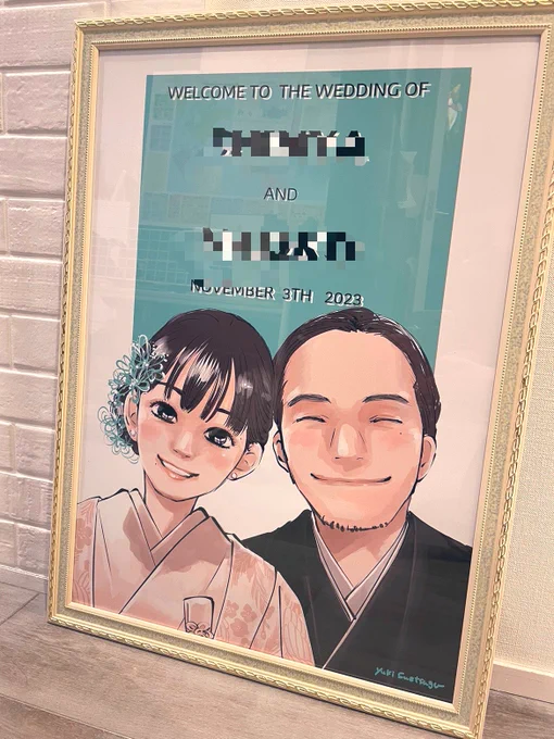 今日は大事な友人の結婚式ウェルカムボード描かせてもらいました。素敵な文化の日で嬉しい。幸せがはち切れそう!どうかお幸せに! 