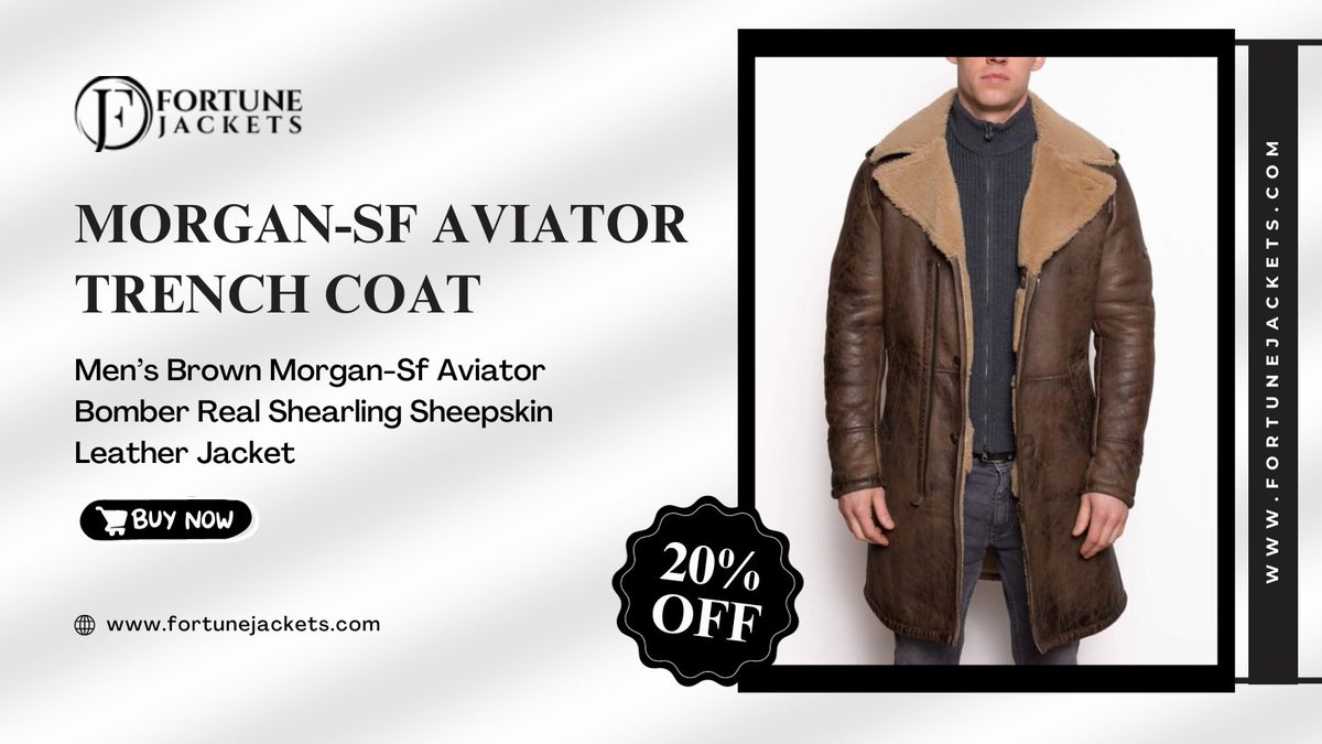 Embrace the ultimate blend of style and warmth with the Brown Morgan-SF Aviator Sheepskin Shearling Leather Trench Coat! Stay cozy in absolute fashion. #ShearlingCoat #WinterStyle #LeatherCoat #MorganSFAviator
You Can Buy This : tinyurl.com/457pm2bx