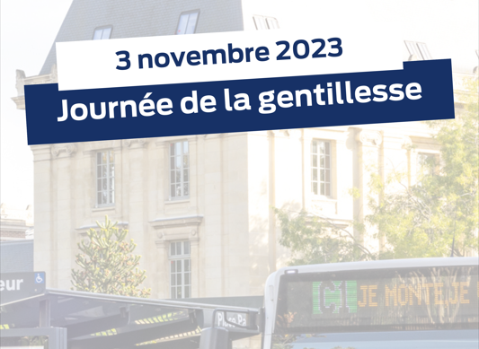 STARmeparle's tweet photo. [JOURNÉE DE LA GENTILLESSE 💙] 

En ce 3 novembre, il est bon de rappeler que sur le réseau STAR 

➡️On laisse sa place aux personnes qui en ont besoin
➡️On respecte les autres voyageurs
➡️On est poli et courtois 

Bons voyages sur le réseau STAR ! 🚍🚇🚗🚲 https://t.co/TEZ4qypaLn