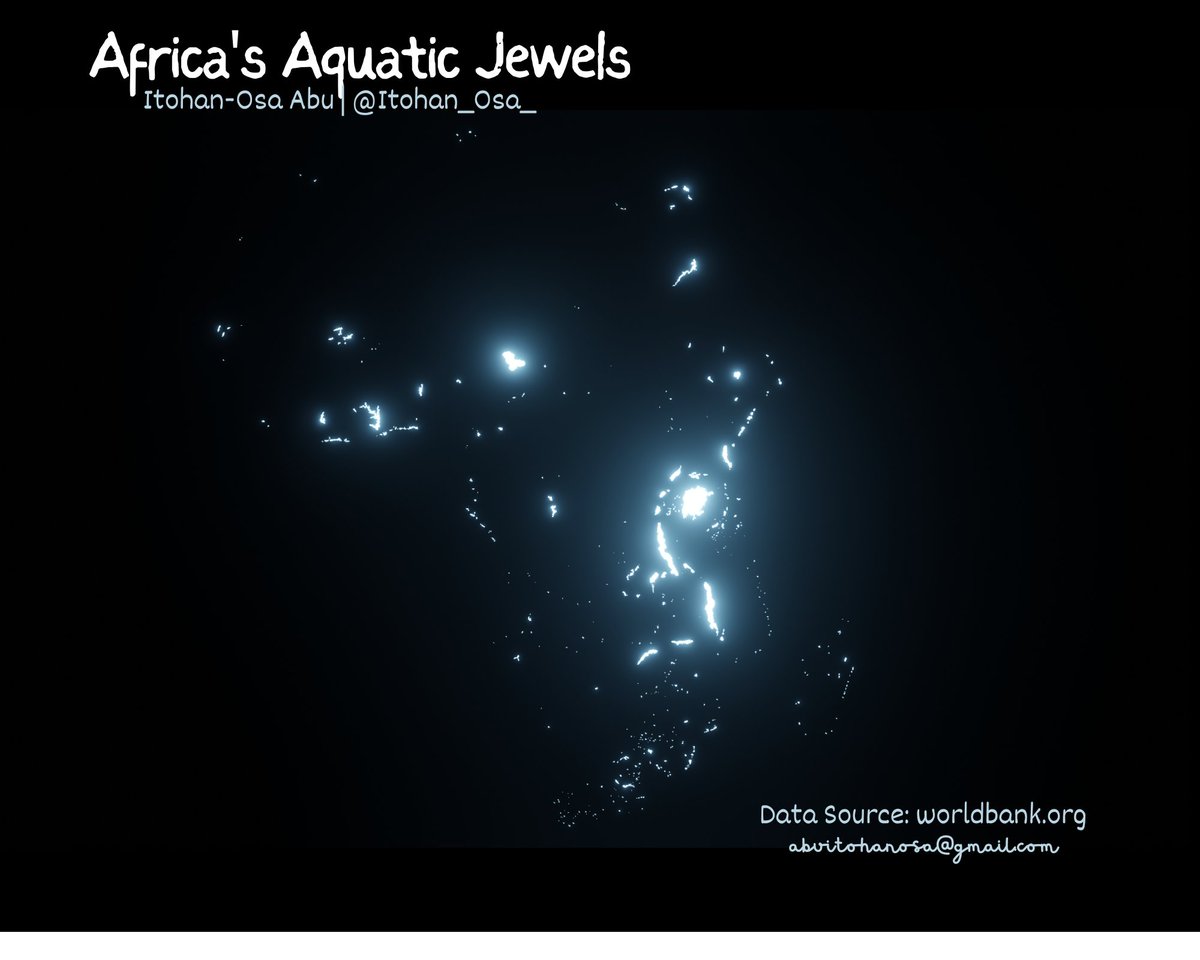Itohan_Osa_'s tweet photo. #30DayMapChallenge 
🌍💧 #Africa's water bodies are a testament to the continent's diverse and dynamic nature. These waters not only sustain ecosystems but also shape the lives and cultures of millions.  #b3d #Blender #geospatial https://t.co/IKnOJVCNQr