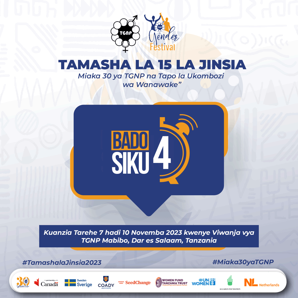 tgnptz's tweet photo. #GenderFestival2023 #30YearsofTGNP #generationequality #genderequality #globalgoals #Miaka30yaTGNP #TamashalaJinsia2023 https://t.co/KDV6yP5HbM