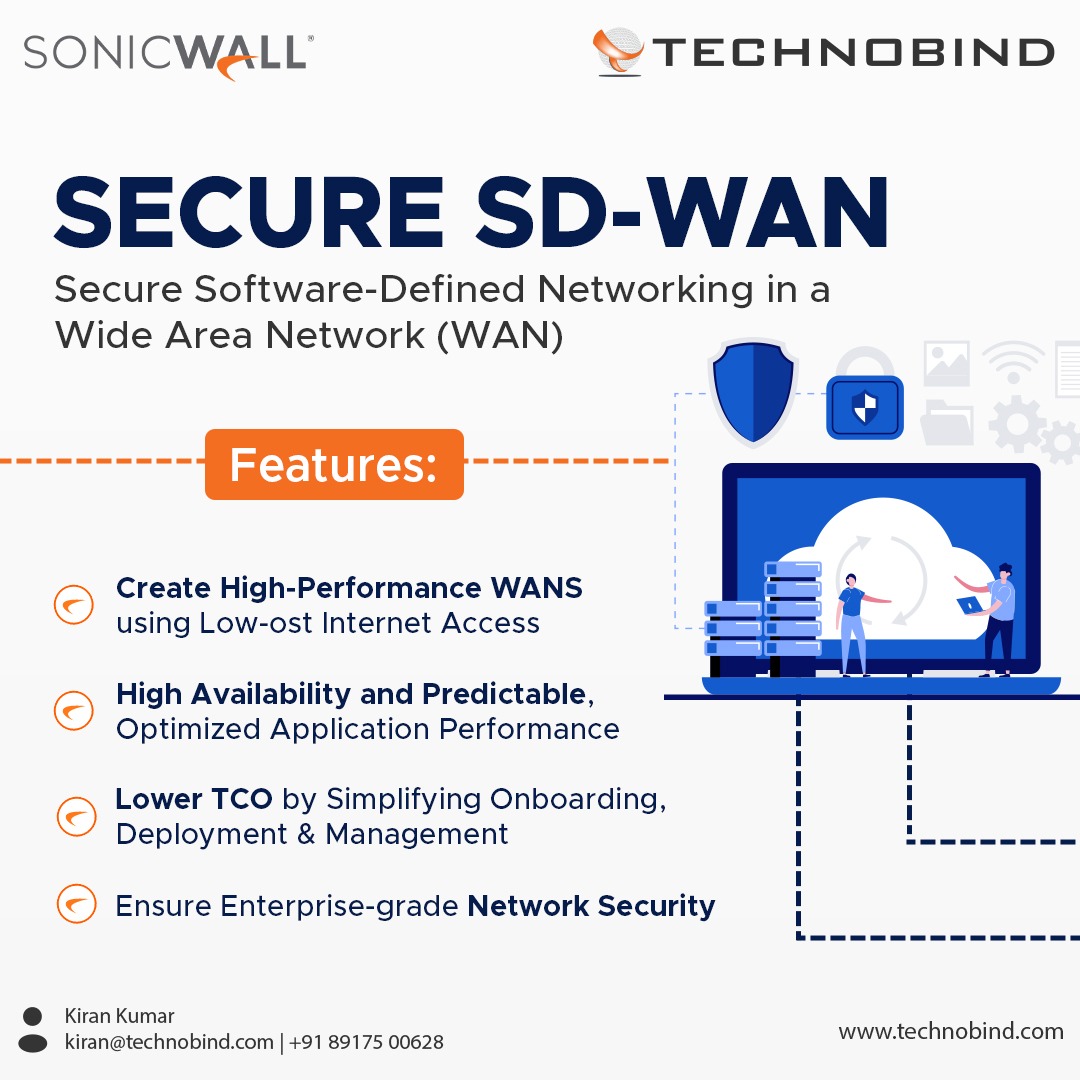 By using SonicWall SD-WAN technology, organizations, and enterprises can build highly available and high-performance WANs.

#TechnoBind #DefiningNewPossibilities #tag #sonicwall #SDWAN #NetworkSecurity #Cybersecurity #ITSecurity #WANOptimization #SecureConnectivity #RemoteWork