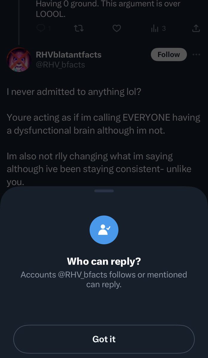 joongomango's tweet photo. Me when I lose an argument. 💀 bro switched up so much. This person is so problematic ISTG. 

“Didn’t switch up” as she says my stuff is facts then says it’s opinions. Then goes back to saying well she’s just right. BFFR. https://t.co/NxS4UgBG5u
