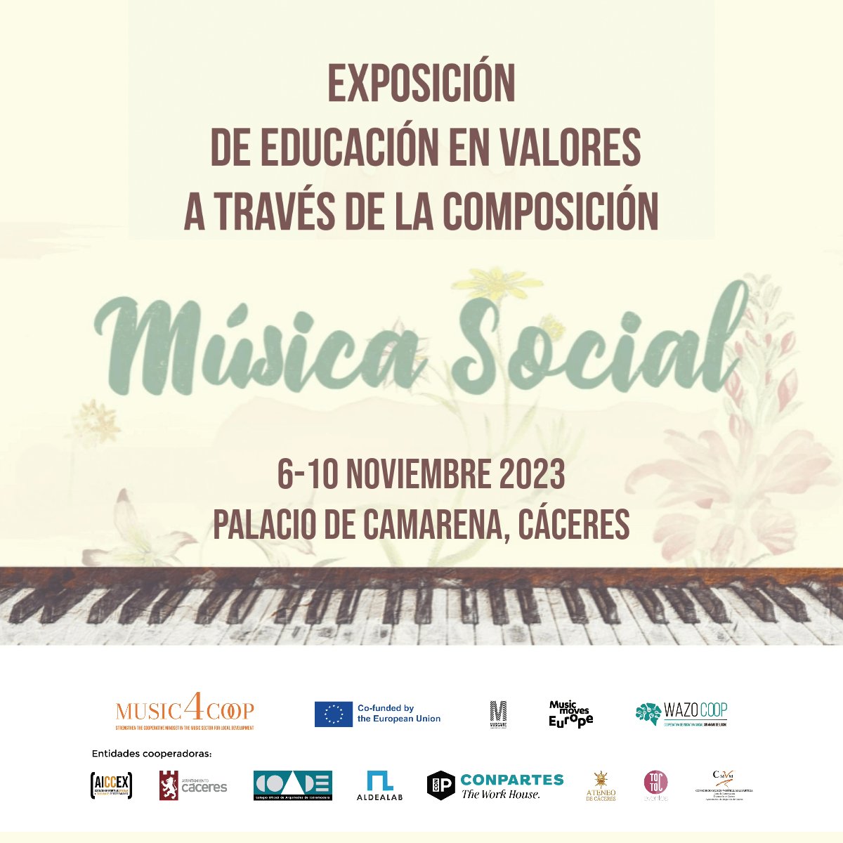 Marta Lozano Molano (@martalmcomposer) on Twitter photo 🎶 Exposición de "Música Social" en <a href="/Music4Coop/">Music4Coop</a> Fest 🎶
Con gran emoción os invito a descubrir la exposición sobre mi método de composición musical y piano que facilita la educación en valores en jóvenes de acuerdo a los 17 ODS
music4coop.eu/music4coop-fes… 🎶 Exposición de "Música Social" en <a href="/Music4Coop/">Music4Coop</a> Fest 🎶
Con gran emoción os invito a descubrir la exposición sobre mi método de composición musical y piano que facilita la educación en valores en jóvenes de acuerdo a los 17 ODS
music4coop.eu/music4coop-fes…