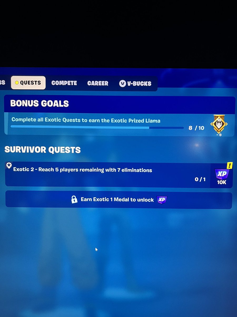 TimSweeneyHelp's tweet photo. .@FortniteGame @FortniteStatus I’ve grinded so much for this light blue llama, just for there to not be enough time to get it since I only have one quest left on it out of 10.

I hope you give the closest llama medals out to the people just about to unlock one( https://t.co/hZ6t8wZsej