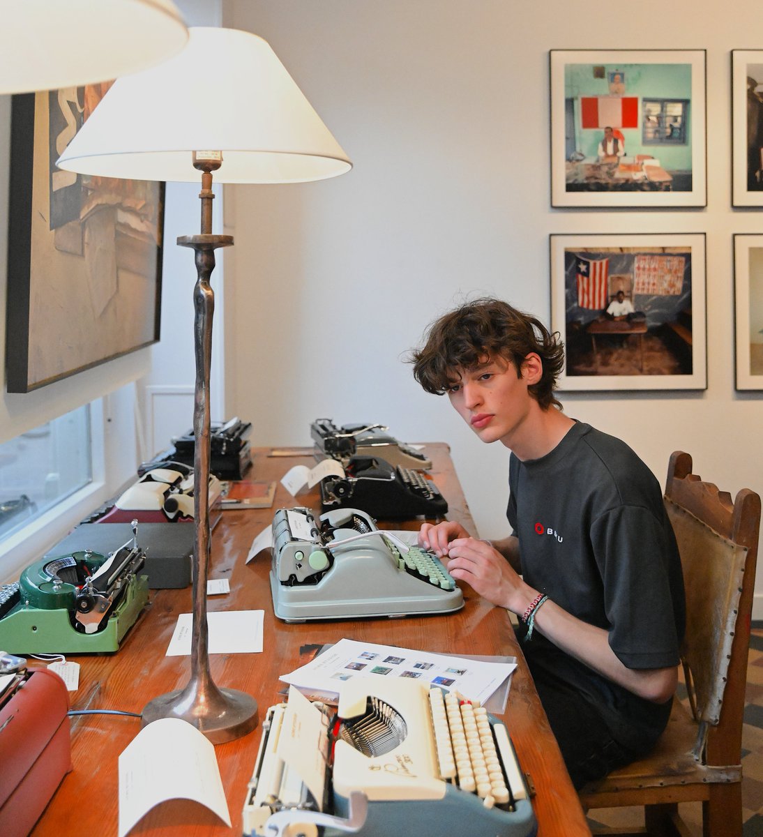 We had young people visiting the gallery during the <a href="/crossingborder/">Crossing Border</a> festival. A #typewriter is not about nostalgia, it's about "Now": distraction-free writing, privacy, environmental concerns. Join us at Acme Studios, surrounded by beautiful art, for the "typewriter renaissance".