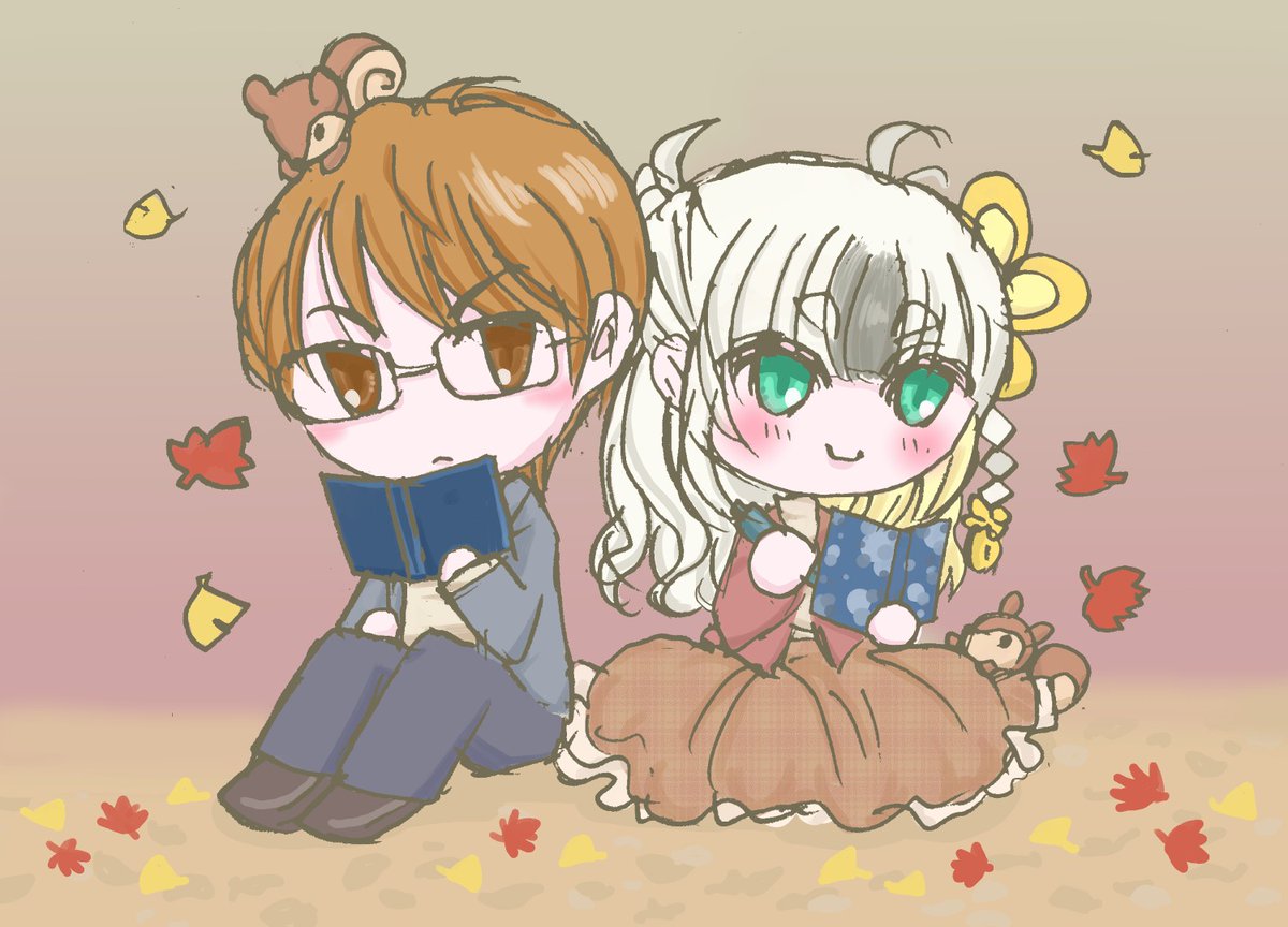 秋🐿📚🍁🥷🐯夫婦 🍁📝🐿色つけてみた✍️🍂🍁