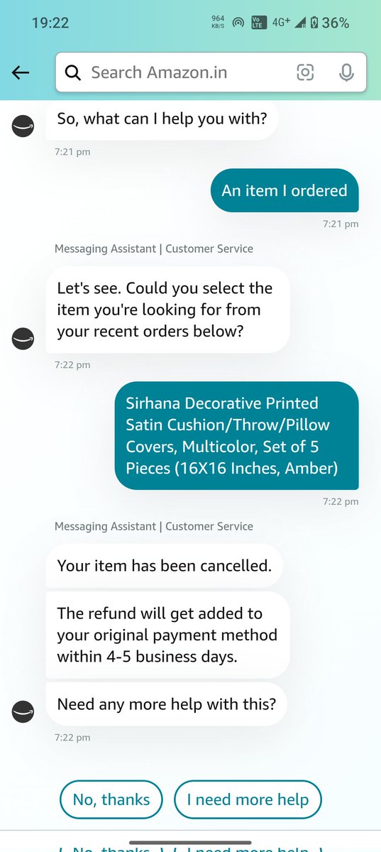ag_unique's tweet photo. @AmazonHelp Need support

My one order got cancelled and not delivered. On contacting CC, once I get response that refund will be issued in 4-5 days. After followup I get response that I have contacted late and hence no refund will be issued. This is height. Sharing screenshots https://t.co/CNEF72ZUPW