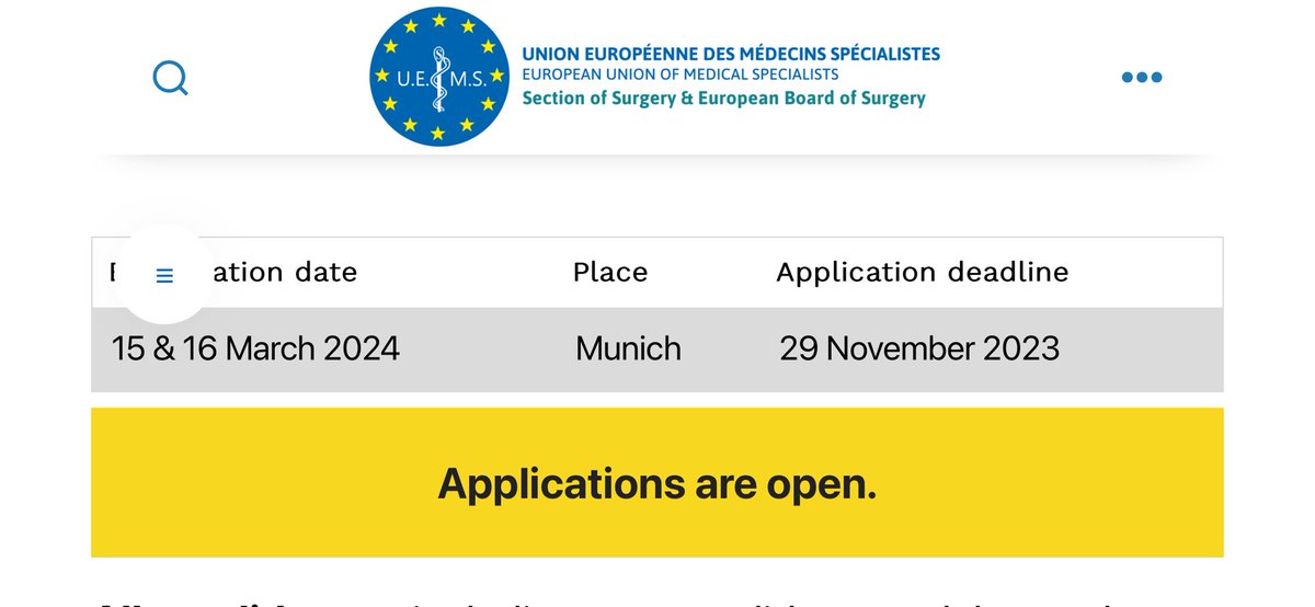 Just a couple of weeks to apply for the March exam! uemssurg.org/surgicalspecia…