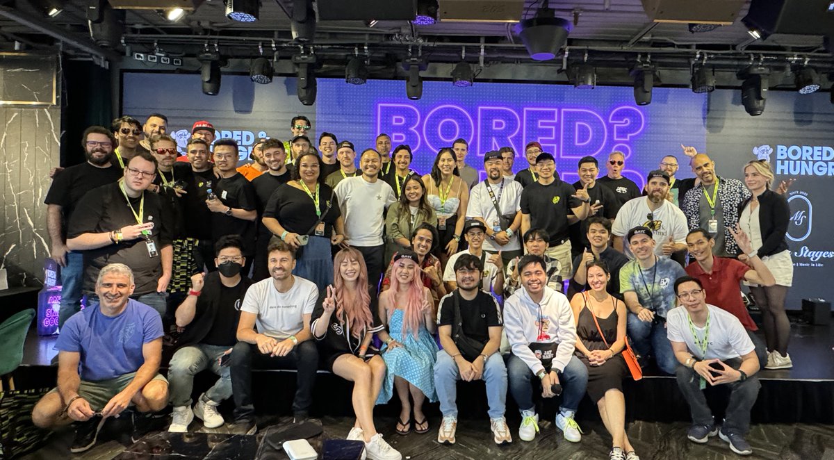 FROM MANILA TO THE WORLD! 🇵🇭

BAYCkada &amp; friends bonded over burgers &amp; fries in HK! 🇭🇰🍔

Thanks to <a href="/BoredHungryAsia/">Bored & Hungry Asia</a> &amp; <a href="/Meta_Stages_/">Meta Stages</a> for having us today!

Grateful to <a href="/ThankApe/">Thank APE: Built by ApeCoin</a> &amp; <a href="/apecoin/">ApeCoin</a> for making this event possible!

Stay Bored &amp; Hungry, apes! 🦍