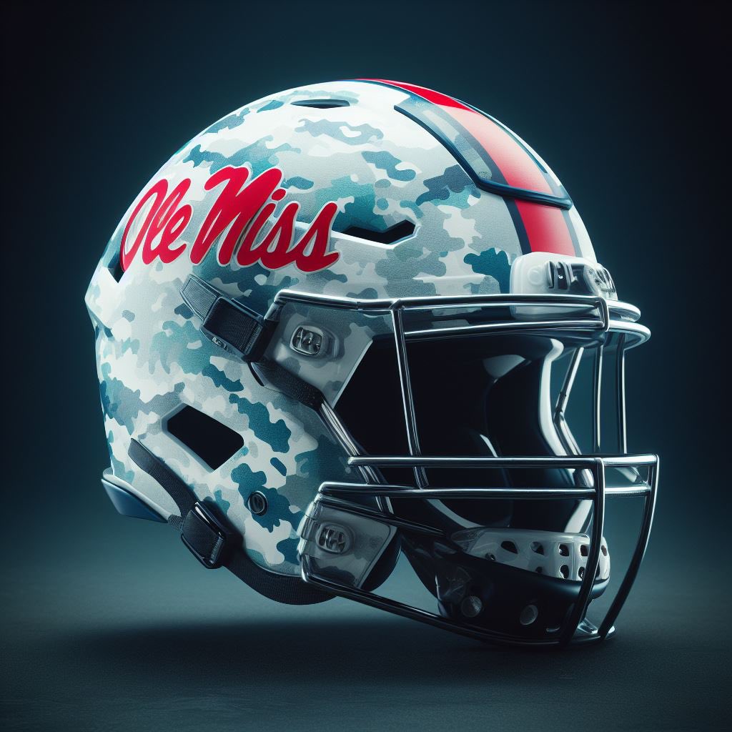 sip_central's tweet photo. Ole Miss is collaborating with @Realtree on this weeks WAV3 helmets. It got me thinking.

What could some other Realtree styled Ole Miss helmets look like? https://t.co/ig5mTDp0SC