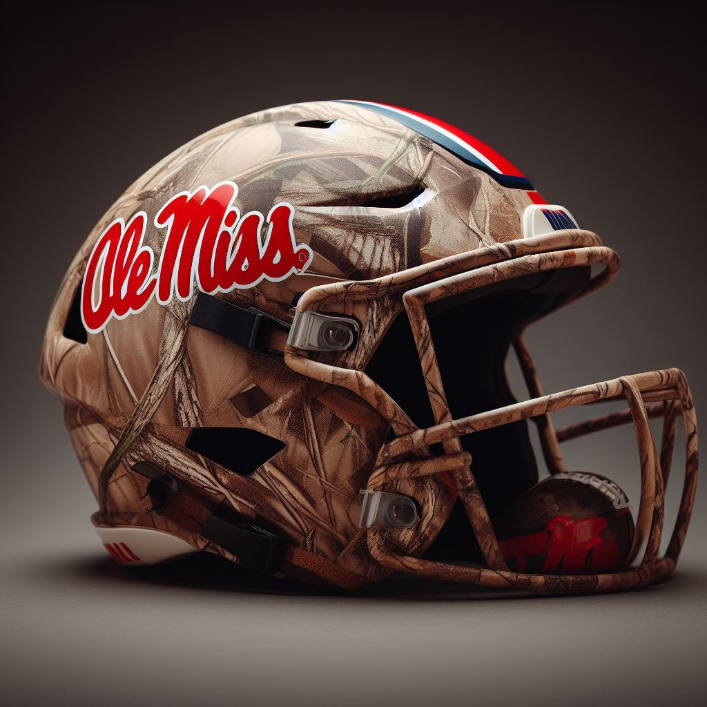 sip_central's tweet photo. Ole Miss is collaborating with @Realtree on this weeks WAV3 helmets. It got me thinking.

What could some other Realtree styled Ole Miss helmets look like? https://t.co/ig5mTDp0SC