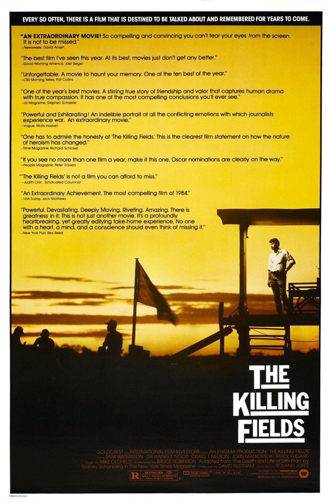 FilmNewsNos's tweet photo. 🎬MOVIE HISTORY: 39 years ago today, November 2, 1984, the movie ‘The Killing Fields’ opened in theaters!
#SamWaterston #HaingSNgor #JohnMalkovich #JulianSands #CraigTNelson #SpaldingGray #BillPaterson #AtholFugard #GrahamKennedy #PatrickMalahide #NellCampbell #JoannaMerlin https://t.co/O3kSle1vM6