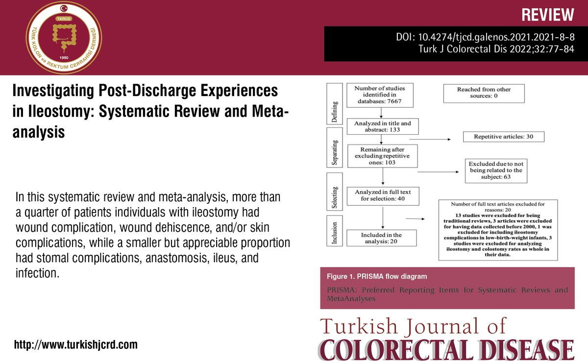turkdiscolrect's tweet photo. Investigating Post-Discharge Experiences in Ileostomy: Systematic Review and Meta-analysis

You can see the free full text of the research by Evin Korkmaz et al.

Link : https://t.co/yWb4opRazW

#Ileostomy #patient #expectations #postdischarge #experiences #ileostomy https://t.co/o4egeDipmG