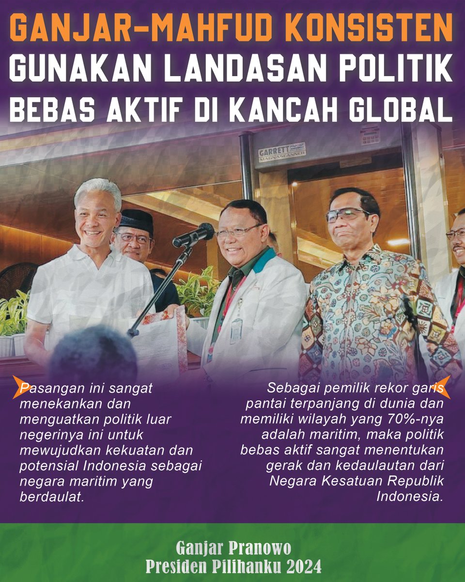 Ganjar-Mahfud Konsisten Gunakan Landasan Politik Bebas Aktif di Kancah Global
Semangka
Gadis Kretek
Putri Marino
Ketua MK Bohong
Flirting