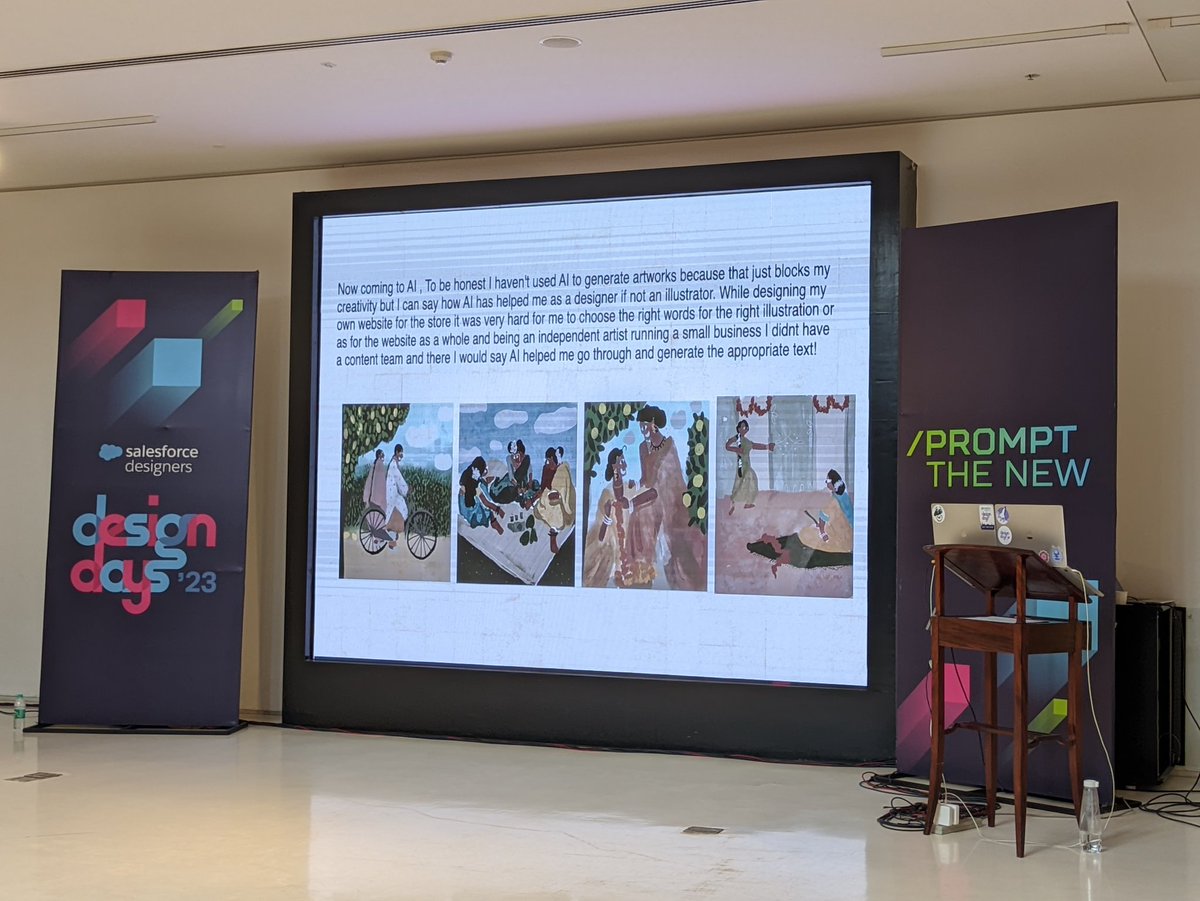 Next we have Ms. Shreya Roy Chowdhury sharing her journey! 
@salesforce #designdays23 #promptthenew #salesforcedesigners #designconference #designdays #designevent #salesforce #designtalks #Designdaysbysalesforce #designevent #globaldesignconference #genai #generativeai