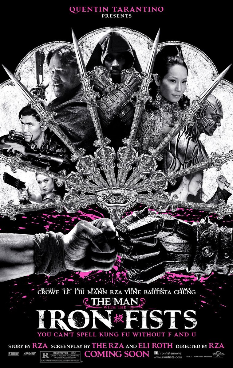 FilmNewsNos's tweet photo. 🎬MOVIE HISTORY: 11 years ago today, November 2, 2012, the movie ‘The Man with the Iron Fists’ opened in theaters!
@RZA #RickYune @russellcrowe #LucyLiu #DaveBautista @jamiechung1 #CungLe #BryonMann @PamGrier #OsricChau @iammcjin #DanielWu #AndrewLin #EliRoth #BryanLeung https://t.co/03x3JPGez2