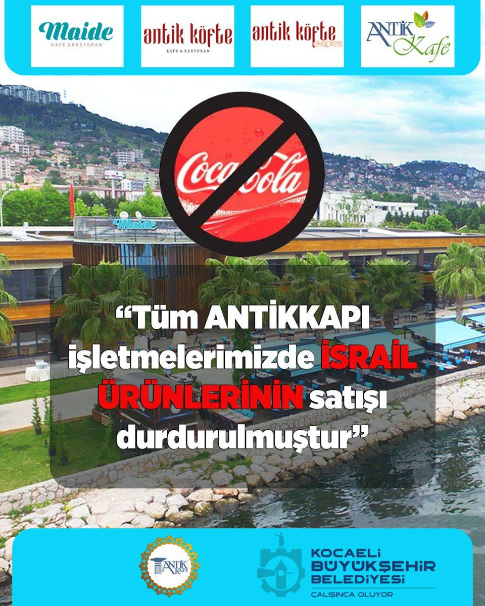 Kocaeli Büyükşehir Belediyesi tüm sosyal tesislerinde İşgalci İsrail ürünlerin satışını durdurdu!

Tebrikler <a href="/tahirbuyukakin/">Tahir Büyükakın</a> Tebrikler <a href="/kocaelibld/">Kocaeli Büyükşehir</a> 👏