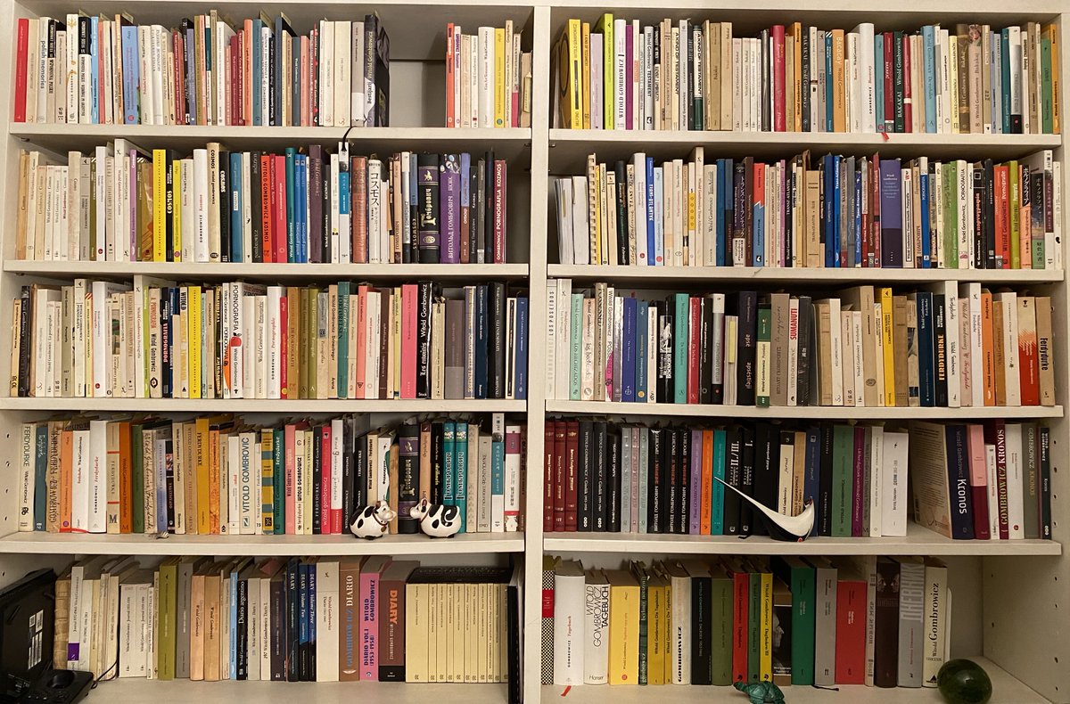 La bibliographie mise à jour 
witoldgombrowicz.eu/-Bibliographie…
Bibliothèque #Gombrowicz chez Rita Gombrowicz en 38 langues. Merci à tous les #traducteurs ! #Ferdydurke #Pornografia #Kosmos #Trans-Atlantyk #Dziennik #Ślub #Iwona #Operetka #Historia #Bakakaj 
#Wspomnienia polskie...