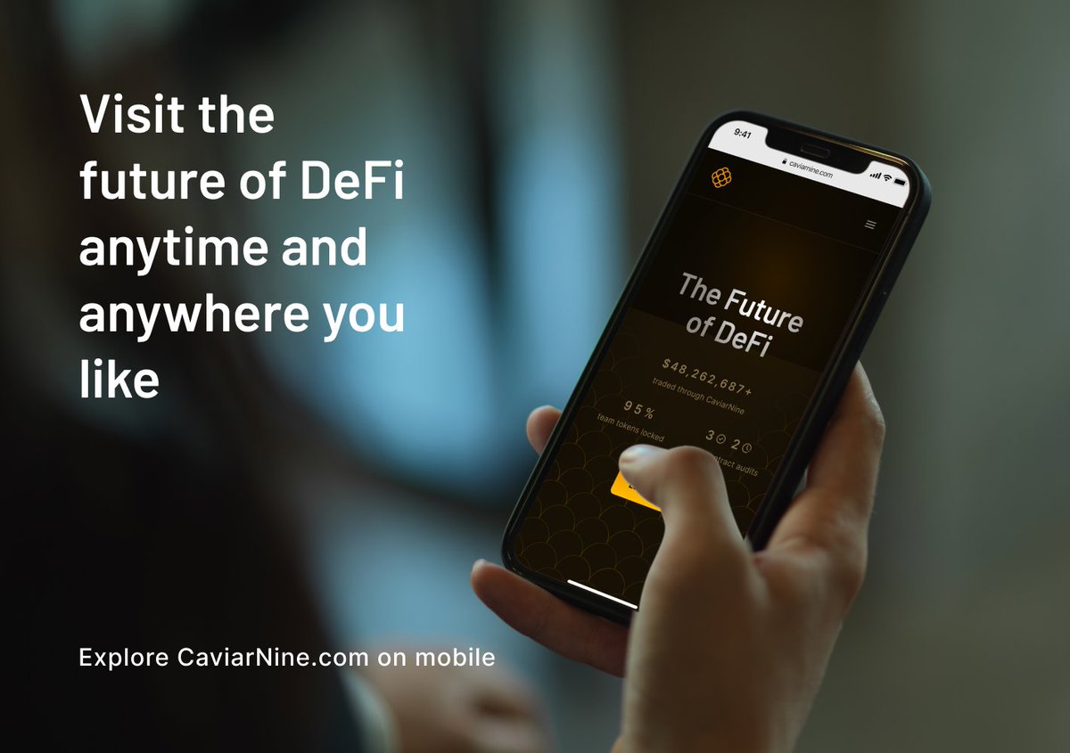 Discover the future of #DeFi on the go! 🚀 Explore CaviarNine.com on mobile, trade and stay updated with the latest prices and insights anytime, anywhere. @radixdlt