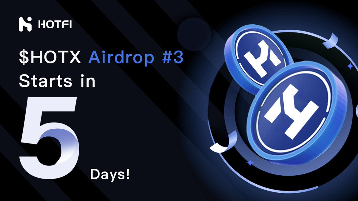 HOTFI_'s tweet photo. 📅 Only 5 days left until the launch of $HOTX #Airdrop #3.

🔥Mark your calendars and prepare to participate in this thrilling event. Stay tuned for more updates!

#HOTFI #BTC #BRC20 #DeFi #CryptoCommunity #Crypto https://t.co/oNUhTdT9vW