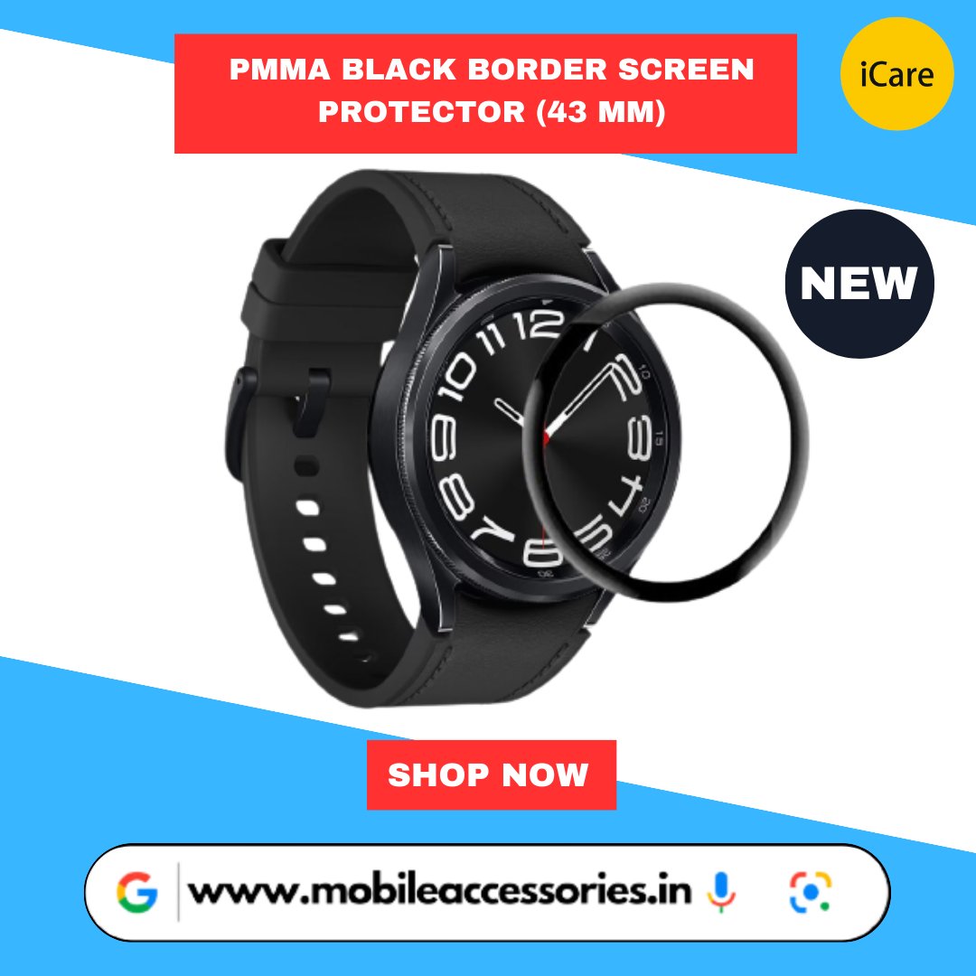 mobileacessory's tweet image. Introducing the Ultimate Samsung Galaxy Watch 6 Protection! 🌟 Get the full-screen PMMA protective film perfect fit and unmatched display quality.⌚🔒 

#SamsungGalaxyWatch6 #WatchProtection #HighDefinition #SlimDesign #MobileAccessories
