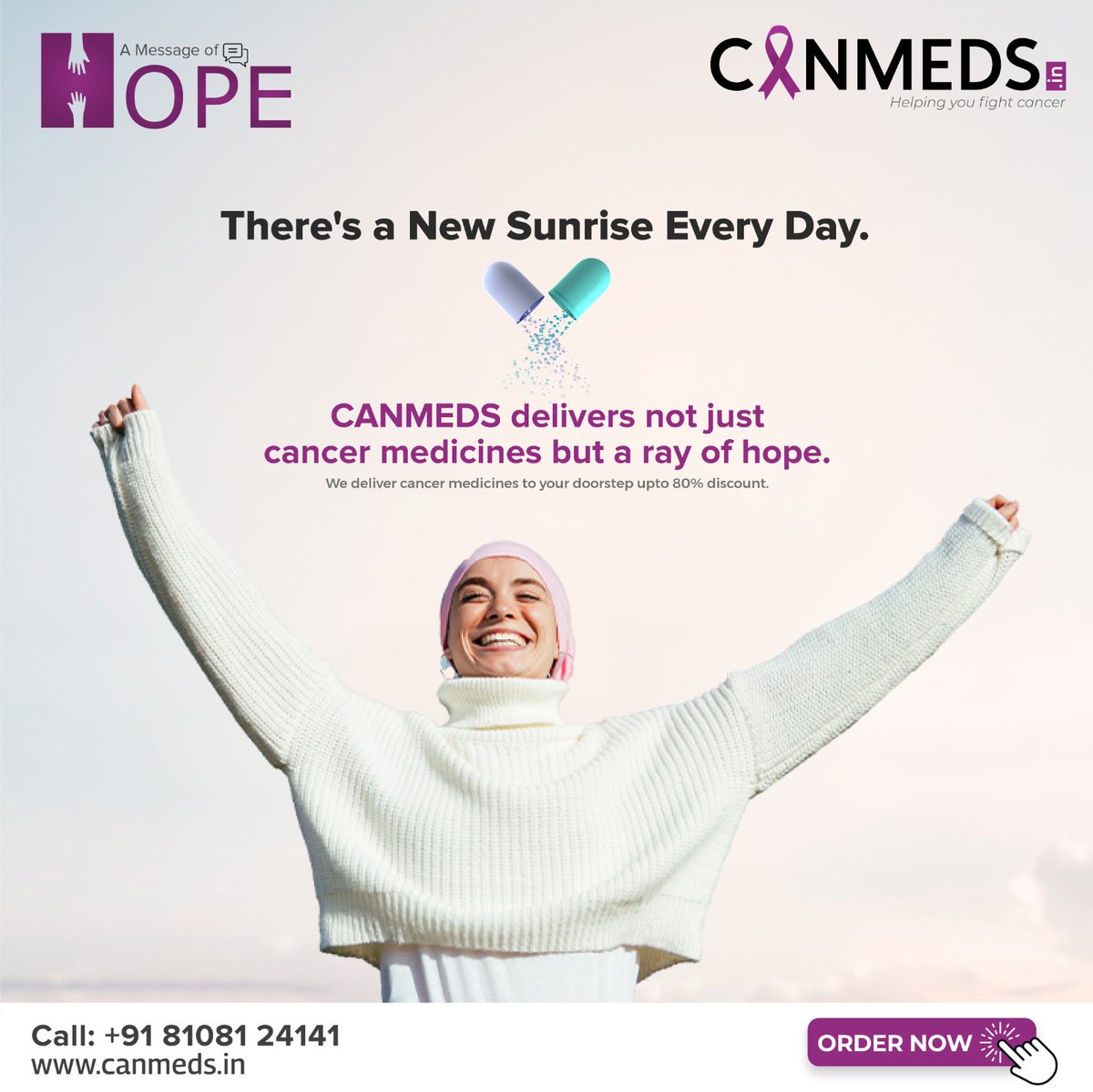 Sunrise: A Symbol of New Beginnings. CANMEDS delivers not just cancer medicines, but a promise of renewed hope and healing with the fastest delivery at your doorstep. Order your's today for an empowered recovery journey.

#Canmeds #CancerMeds #CancerMedicine #DoorStepDelivery