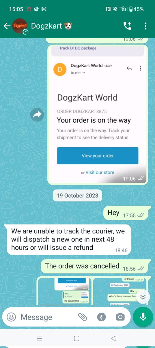 tricksteravi's tweet photo. @BhatiaRohin @dogzkart you guys are running a big scam and high time you should be exposed .....not delivering products and no response for refund even after multiple follow ups....people plz be aware of this fake website and the conman owner...steer clear of ordering from them.. https://t.co/QSvXPWJxEO