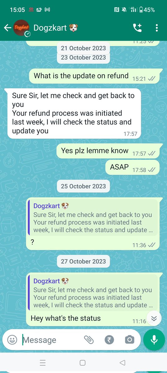 tricksteravi's tweet photo. @BhatiaRohin @dogzkart you guys are running a big scam and high time you should be exposed .....not delivering products and no response for refund even after multiple follow ups....people plz be aware of this fake website and the conman owner...steer clear of ordering from them.. https://t.co/QSvXPWJxEO