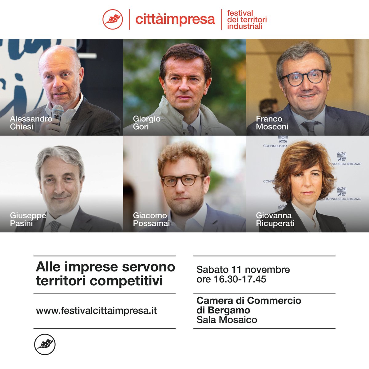 Per la presentazione di 'Modello Emilia' di F. Mosconi (@post_editori), l'autore sarà a Bergamo #CittaImpresa nell'incontro 'ALLE IMPRESE SERVONO TERRITORI COMPETITIVI' con A. Chiesi, G. Gori, G. Pasini, G. Possamai e G. Ricuperati.

👉 Iscriviti qui: festivalcittaimpresa.it/tc-events/alle…