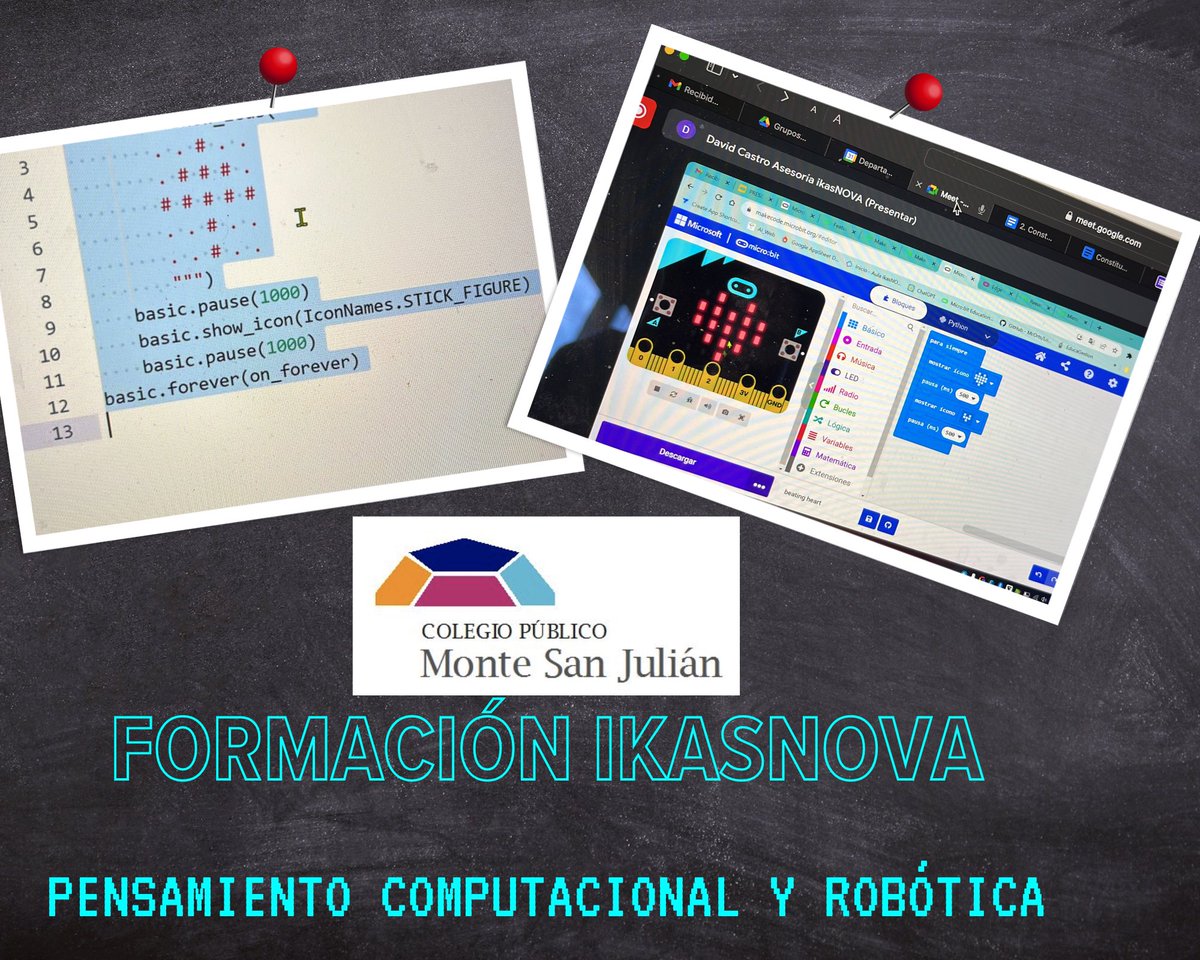 Nuestro grupo de trabajo del aula Ikasnova sigue formándose. Ayer estuvimos aprendiendo más cosas sobre pensamiento computacional y robótica.🤖
#aulaikasnova#auladelfuturo