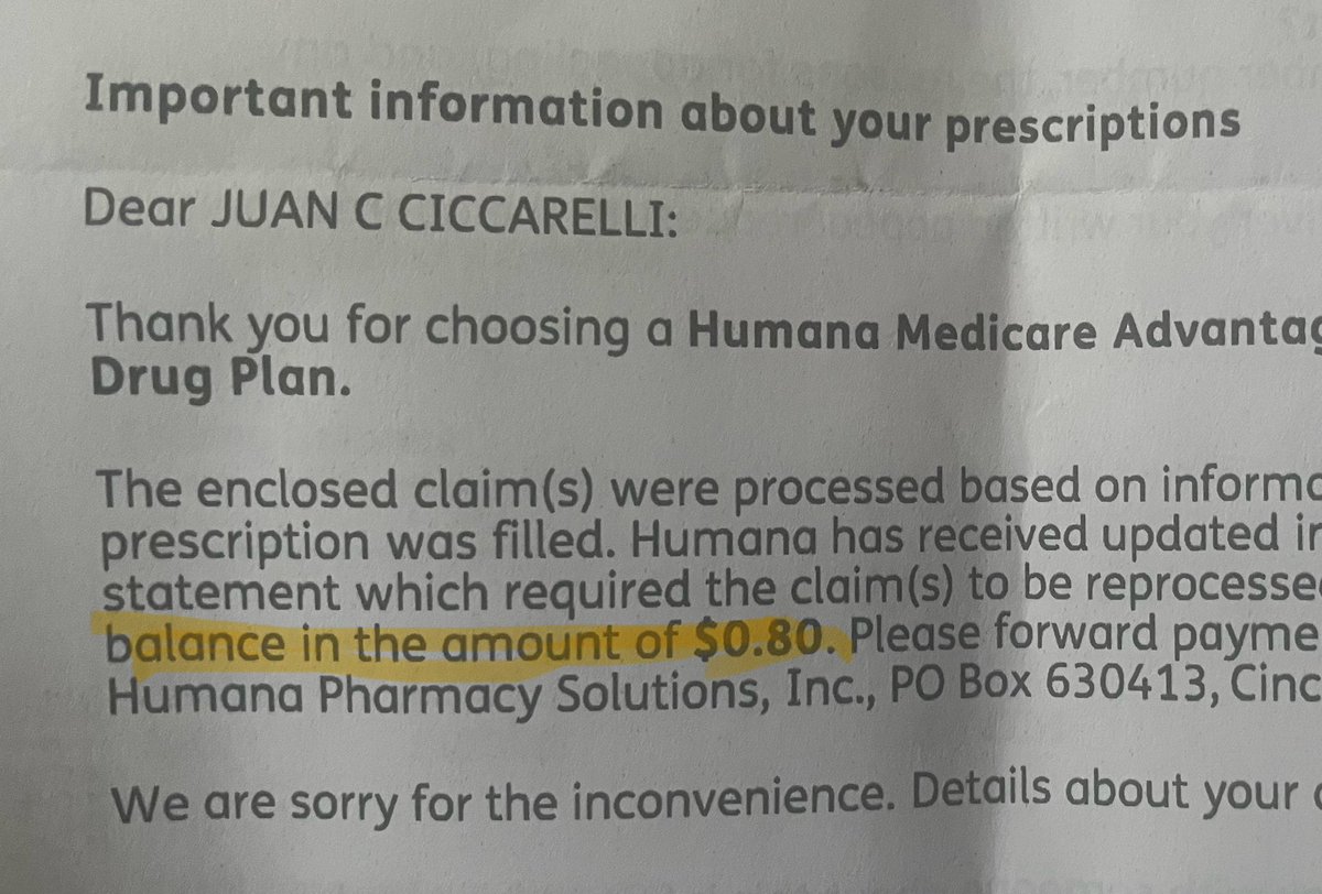 LillGidget's tweet photo. @Humana my dad’s been DEAD for almost 4 years now, yet here you are coming after him for .80¢! Are you serious? You probably spent more than that sending the request! Take him out of your system NOW &amp; stop sending him any more correspondences. You should be ashamed! https://t.co/JNVLwMR1Jq