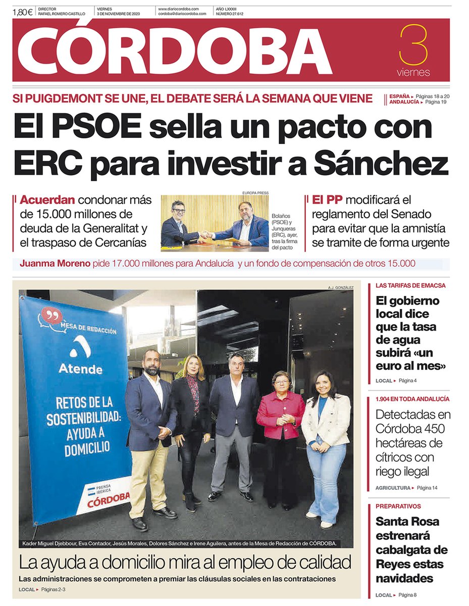 cordoba's tweet photo. ¡Buenos días! Esta es nuestra portada de hoy, viernes 3 de noviembre. Todas las #noticias y la #ÚltimaHora, en nuestra web
📲🌐💻 https://t.co/FRKG2NrOZM https://t.co/vrhOUFtzrn